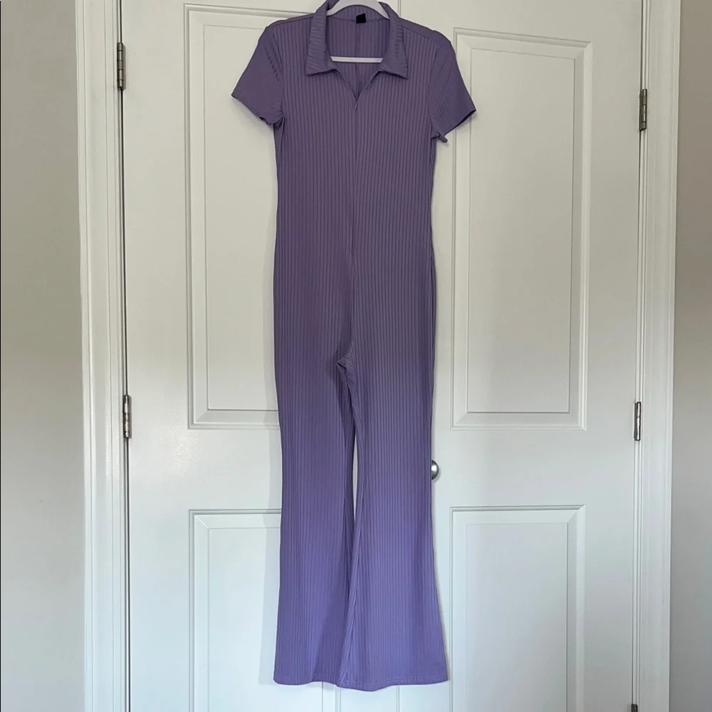 Women’s Lavender One-Piece Wide-Leg Jumpsuit - Picture 1 of 3